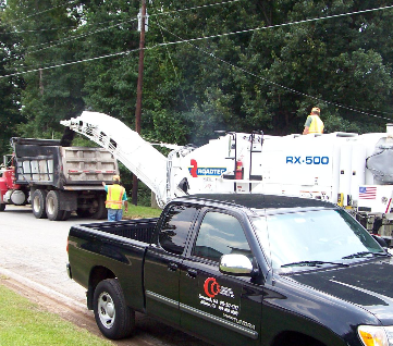 Coastline Consulting Services truck on GDOT project, Atlanta, GA